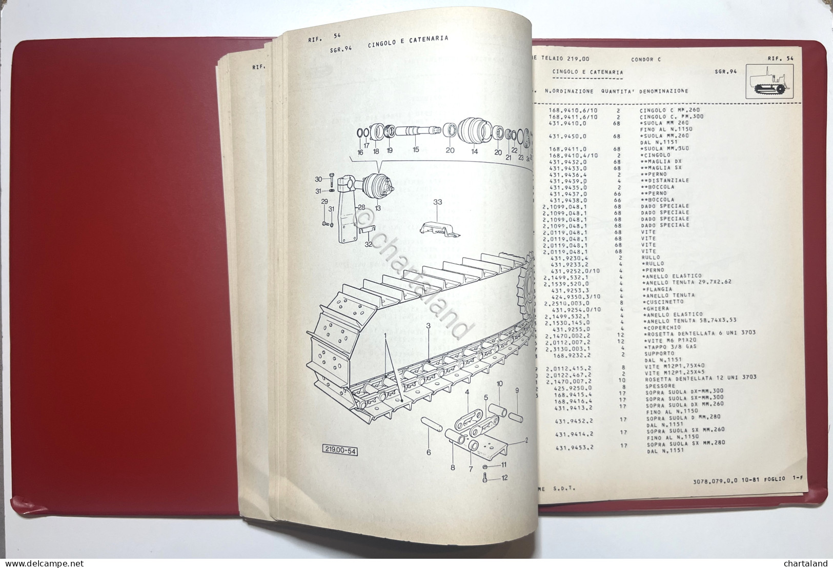 Catalogo Parti Di Ricambio Originali SAME Trattori - Condor C - Ed. 1981 - Autres & Non Classés