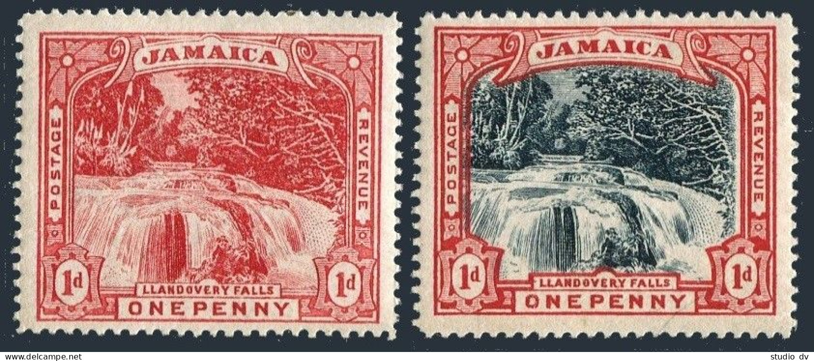 Jamaica 31-32, Hinged. Michel 31-32. Llandovery Falls, 1900-1901. - Jamaique (1962-...)