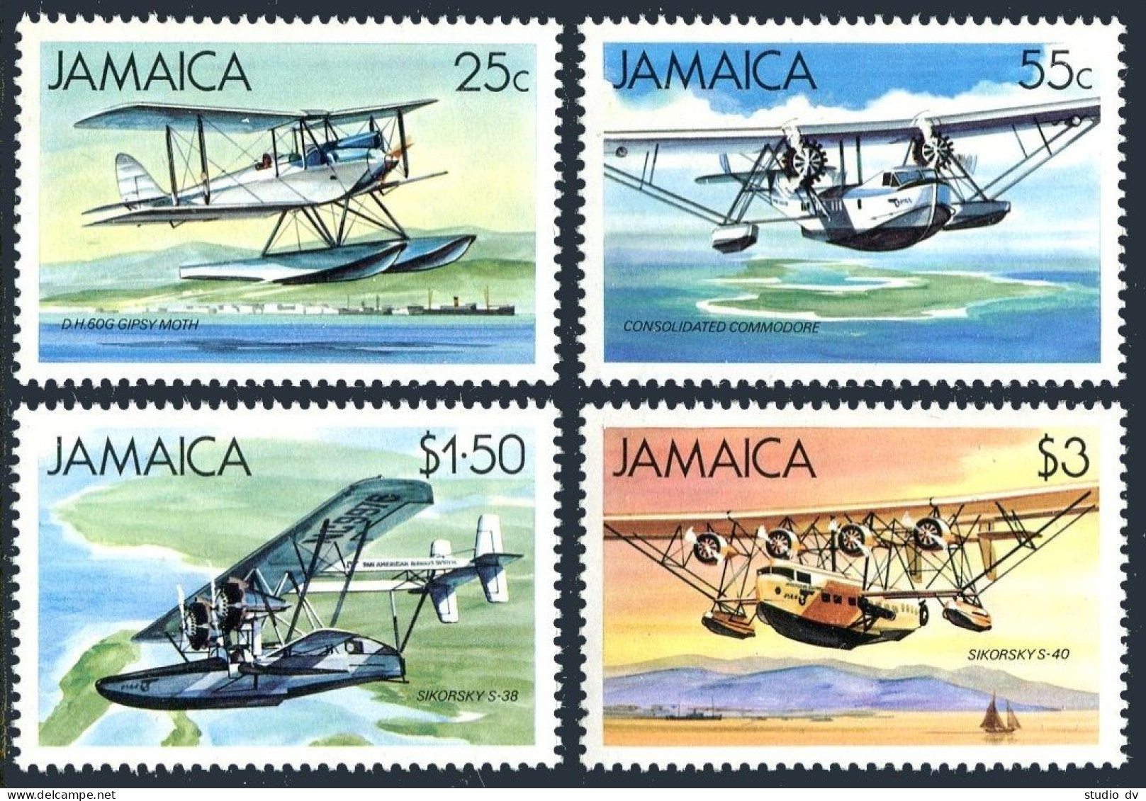 Jamaica 573-576, MNH. Michel 581-584. Sea Planes 1984. - Jamaique (1962-...)