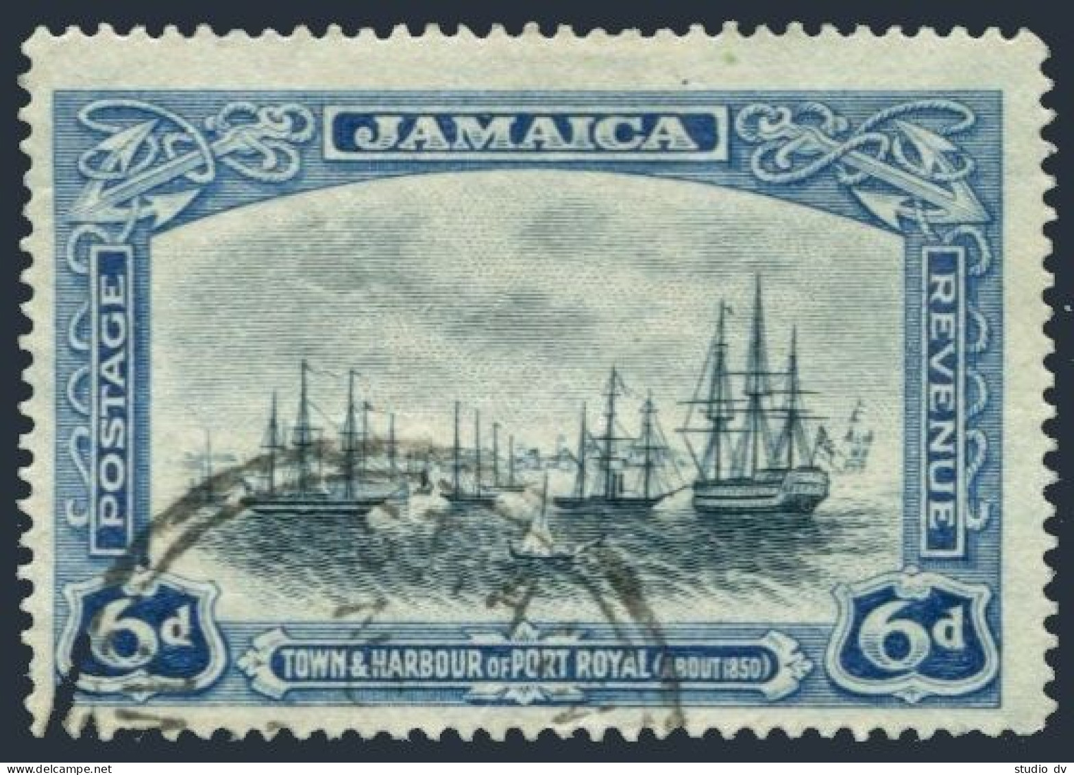 Jamaica 95, Used. Michel 100. Port Royal In 1853, 1922. - Jamaique (1962-...)