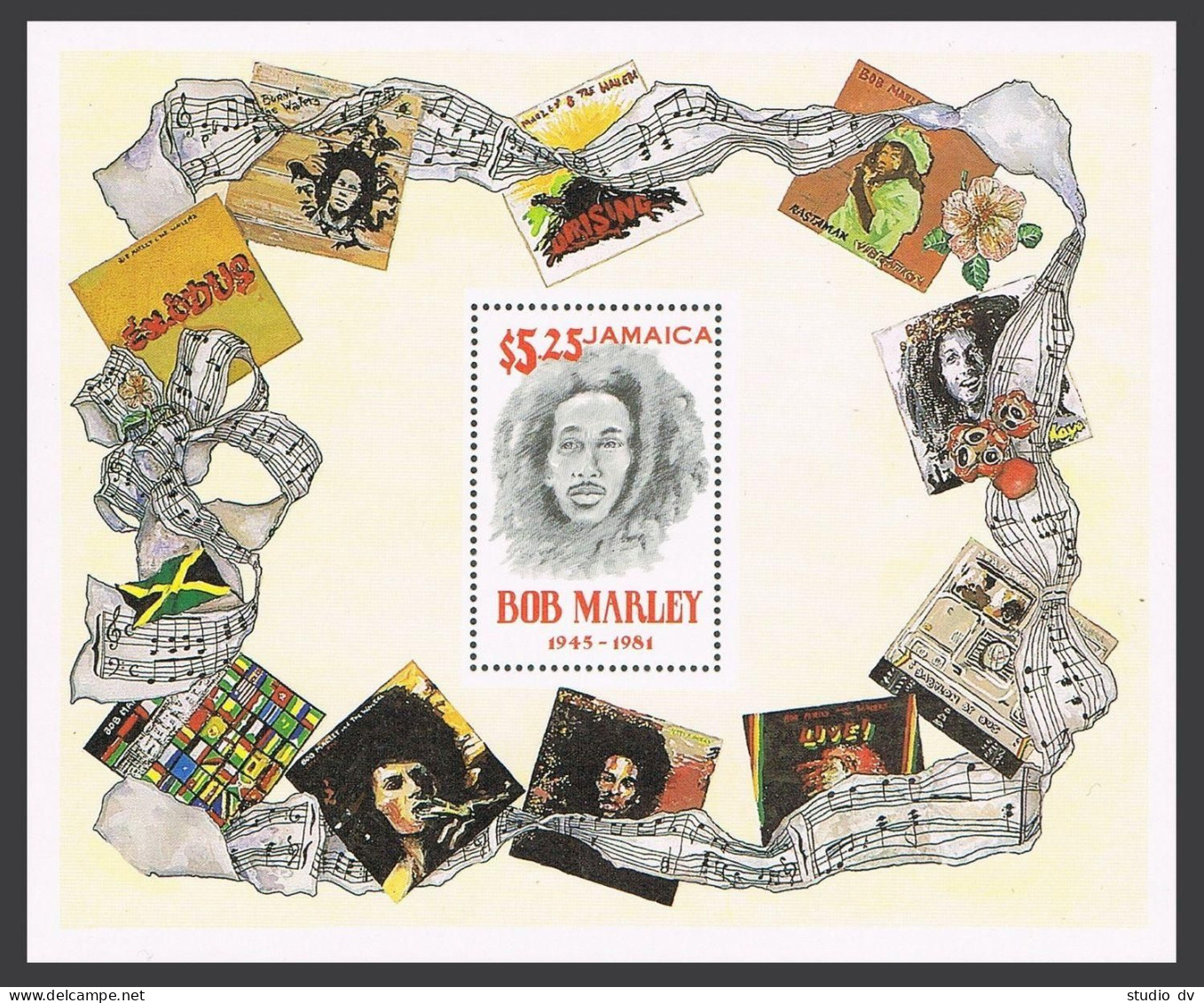 Jamaica 519 Sheet,MNH.Michel Bl.18. Bob Marley,Reggae Musician,1981. - Jamaique (1962-...)