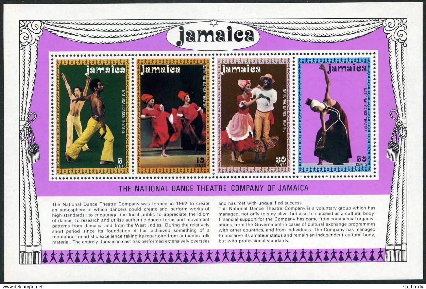 Jamaica 386a Sheet, MNH. Michel Bl.7. National Dance Theater, 1974. - Jamaique (1962-...)