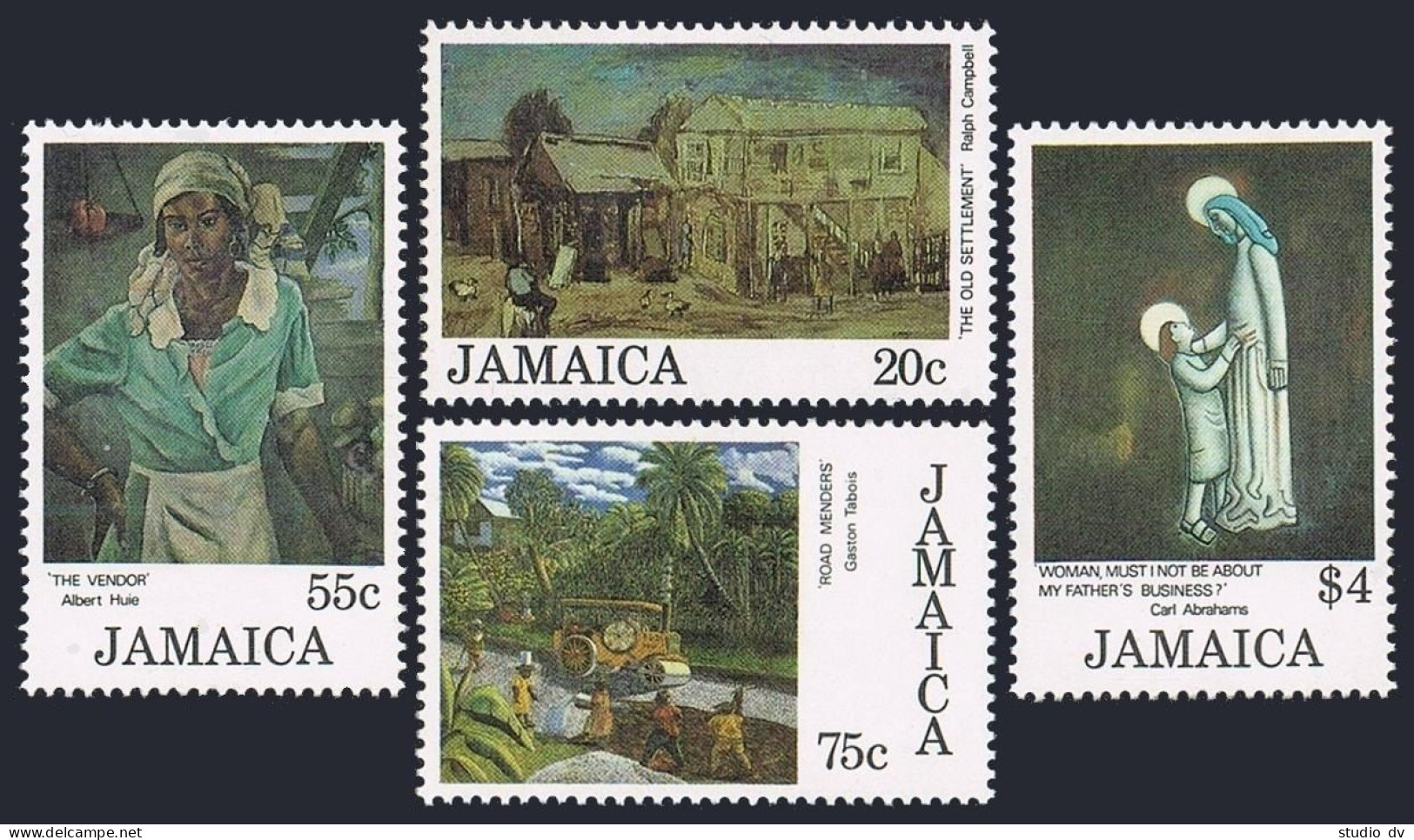 Jamaica 612-615, MNH. Mi 620-623. Christmas 1985. Paintings By Local Artists. - Jamaique (1962-...)