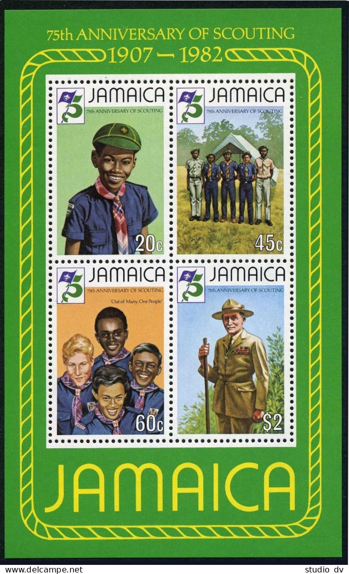 Jamaica 528-531,531a,MNH.Michel 532-535. Scouting-75,1982.Lord Baden-Powell. - Jamaica (1962-...)
