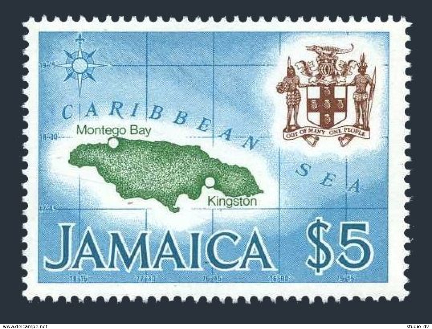 Jamaica 358, MNH. Michel 451. Map And Arms Of Jamaica - Crocodile, 1979. - Jamaique (1962-...)