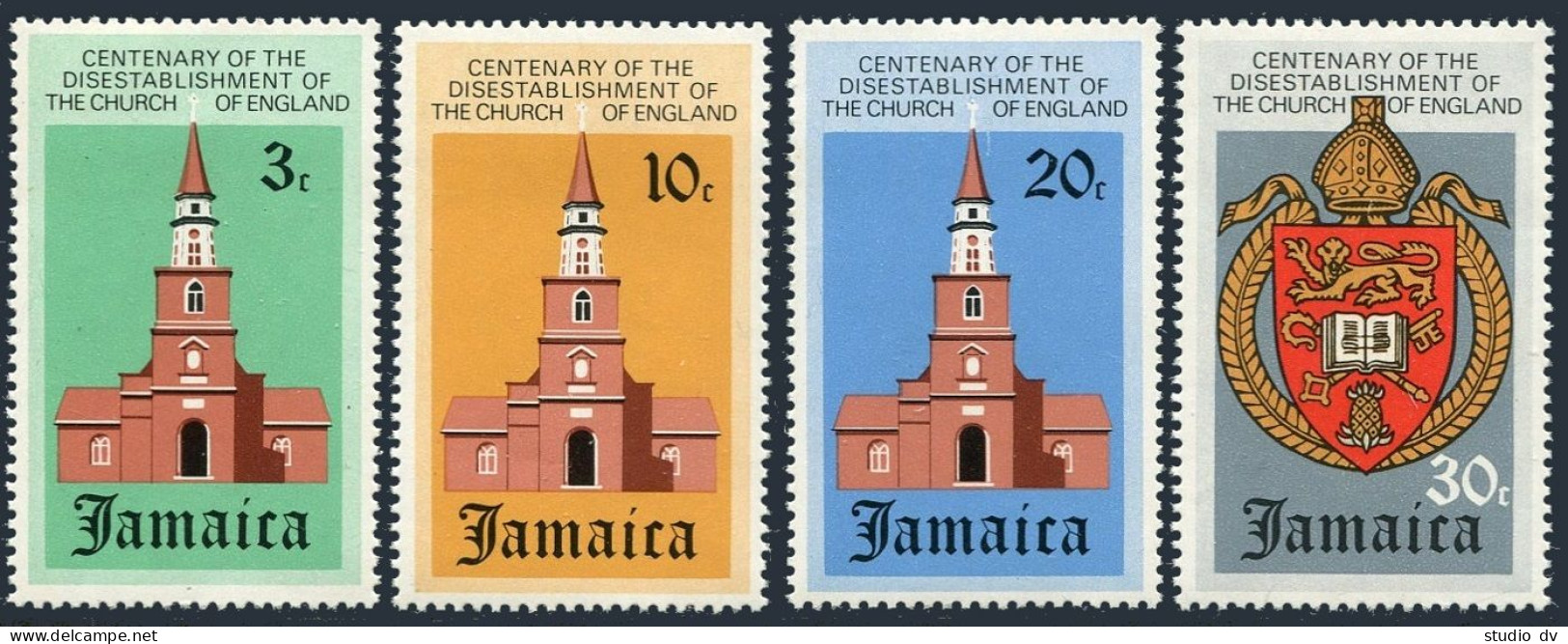 Jamaica 327-330, MNH. Michel 329-332. Kingston Cathedral, Arms-Bishopric, 1971. - Jamaica (1962-...)