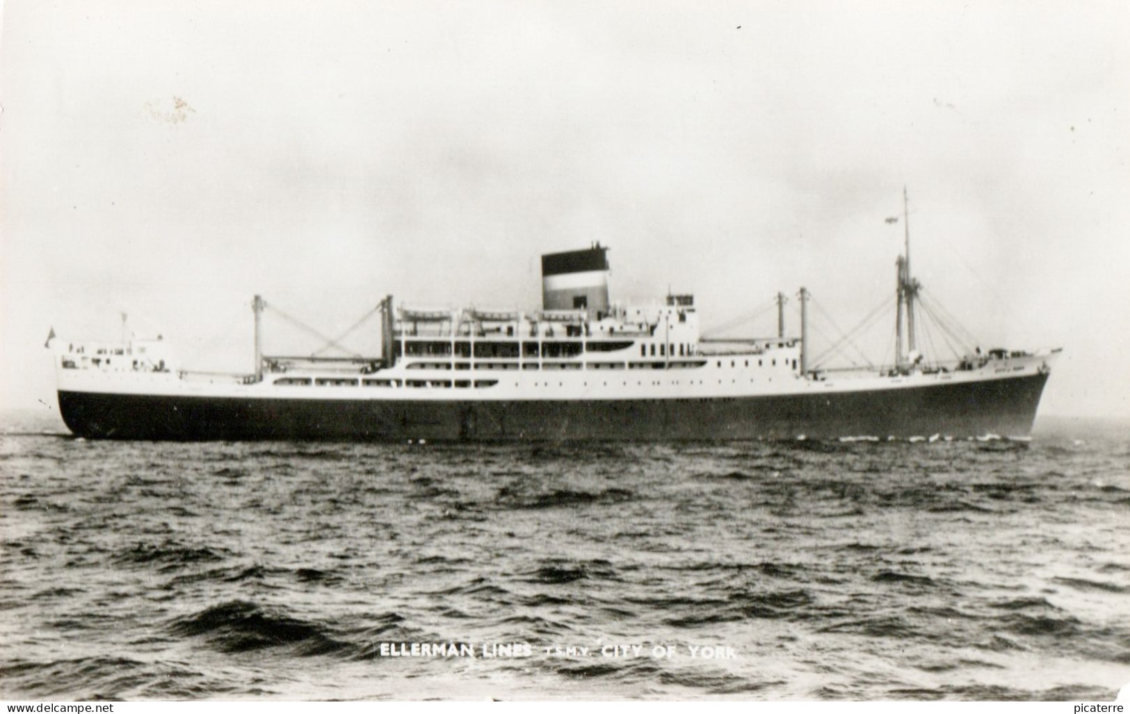 Ellerman Lines- London To South Africa Liner- CITY OF YORK 1953 (renamed Mediterranean Sky 1971)-info On Reverse - Paquebots