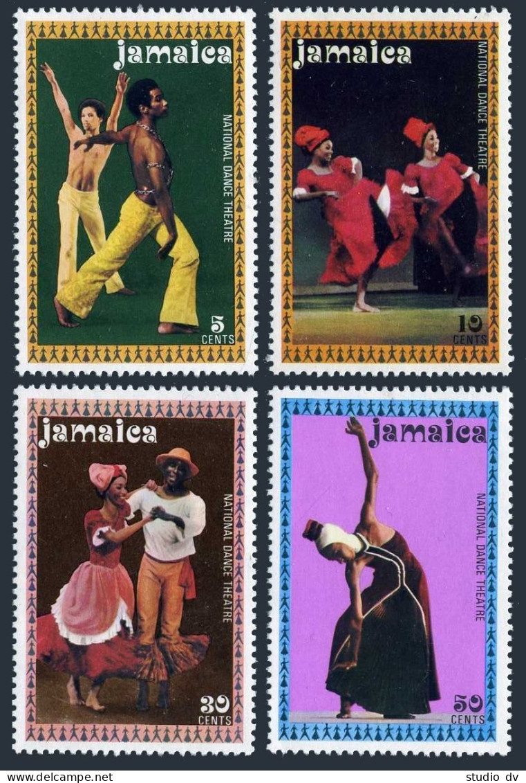 Jamaica 383-386, 386a, MNH. Michel 383-386, Bl.7. National Dance Theater, 1974. - Jamaique (1962-...)