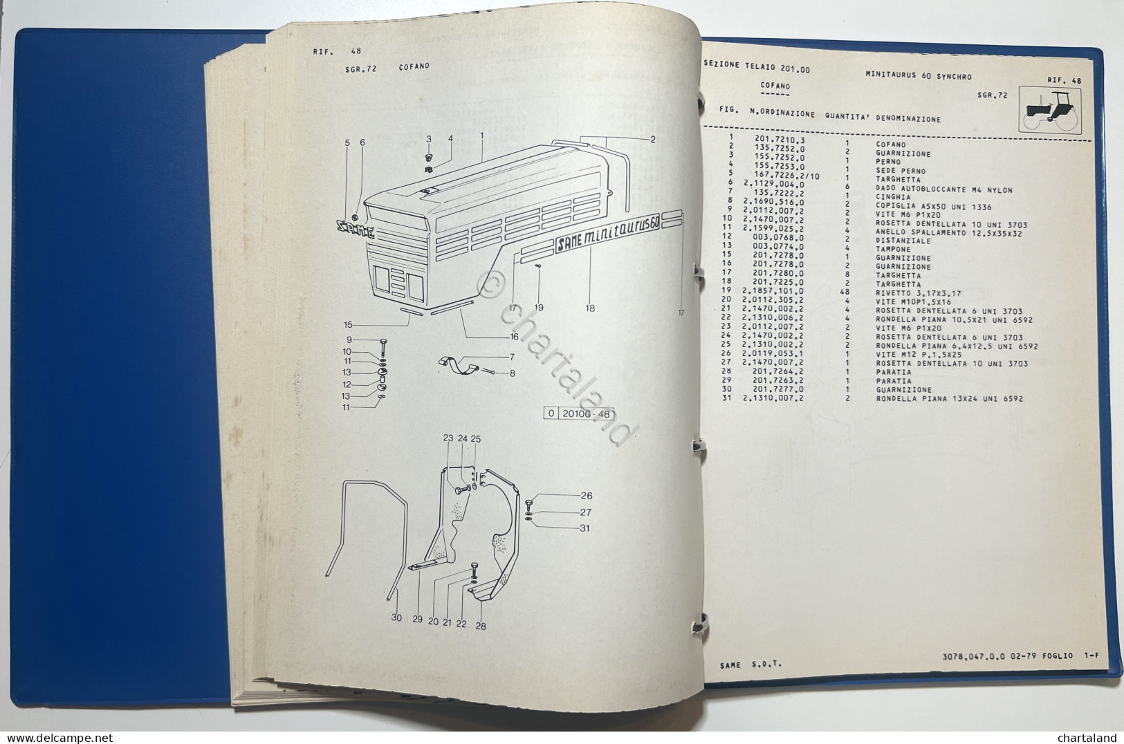 Catalogo Parti Di Ricambio Originali SAME Trattori - Minitaurus 60 Synchro 1979 - Andere & Zonder Classificatie