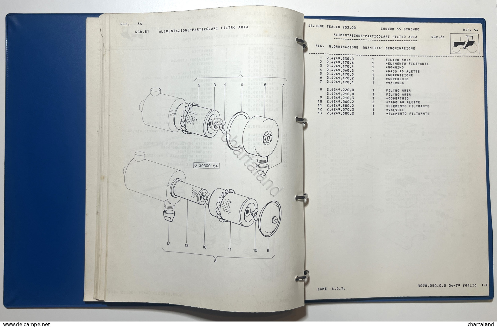 Catalogo Parti Di Ricambio Originali SAME Trattori - Condor 55 Synchro - Ed.1979 - Other & Unclassified