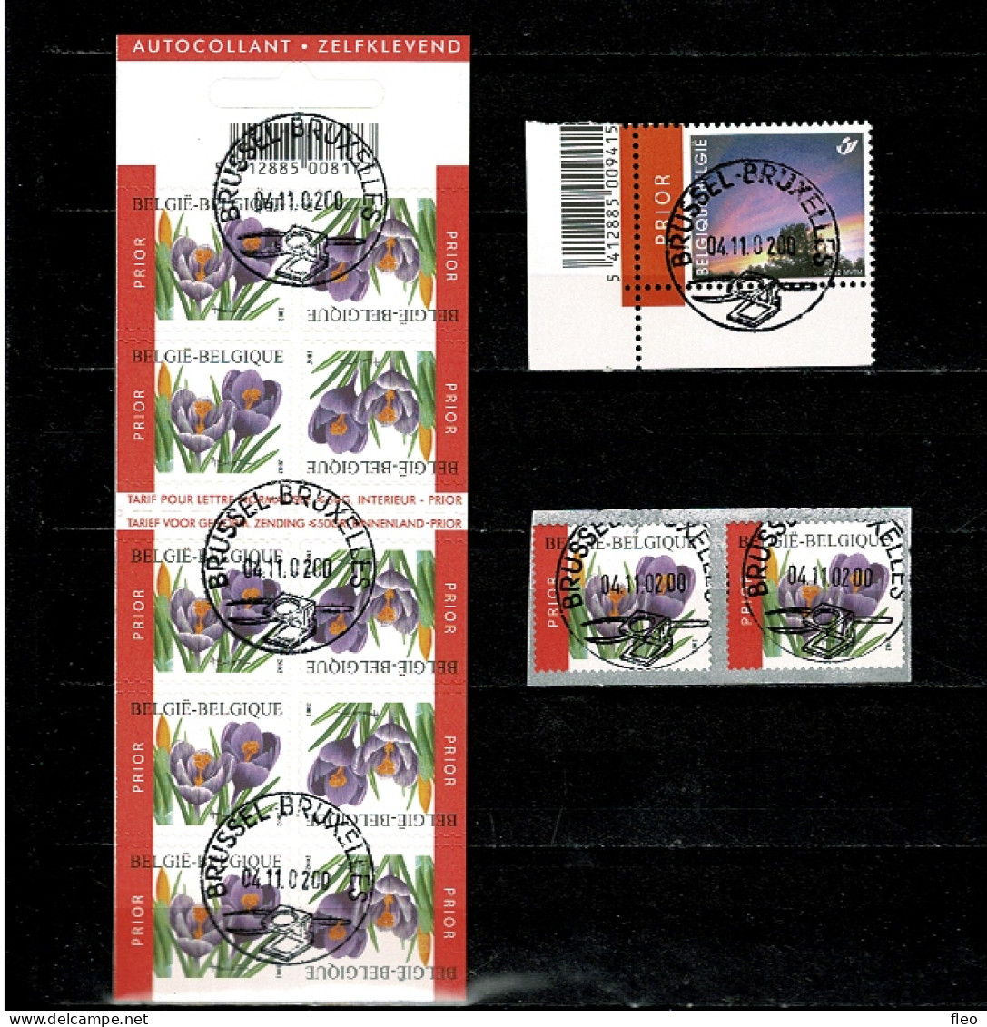 2002 3141/42 3143  & B41   Postfris Met 1édag Stempel : HEEL MOOI ! MNH Avec Cachet 1er Jour "Fleurs & Rouwzegel" - Unused Stamps