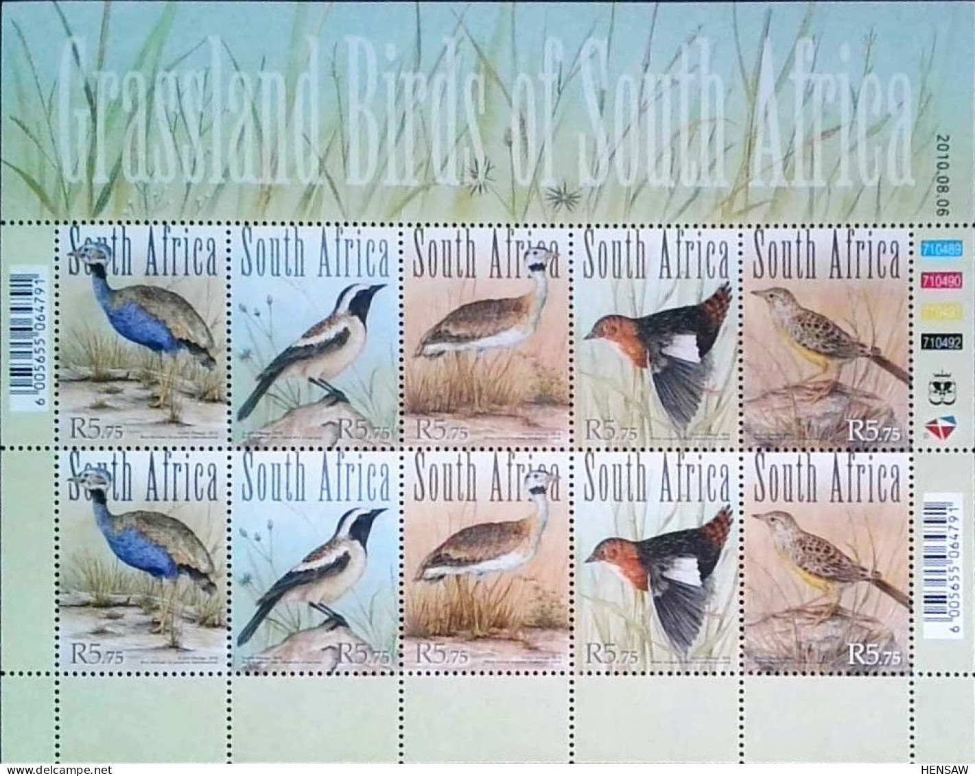 South Africa - 2010 SA Grassland Birds Of South Africa - MNH - Nuevos