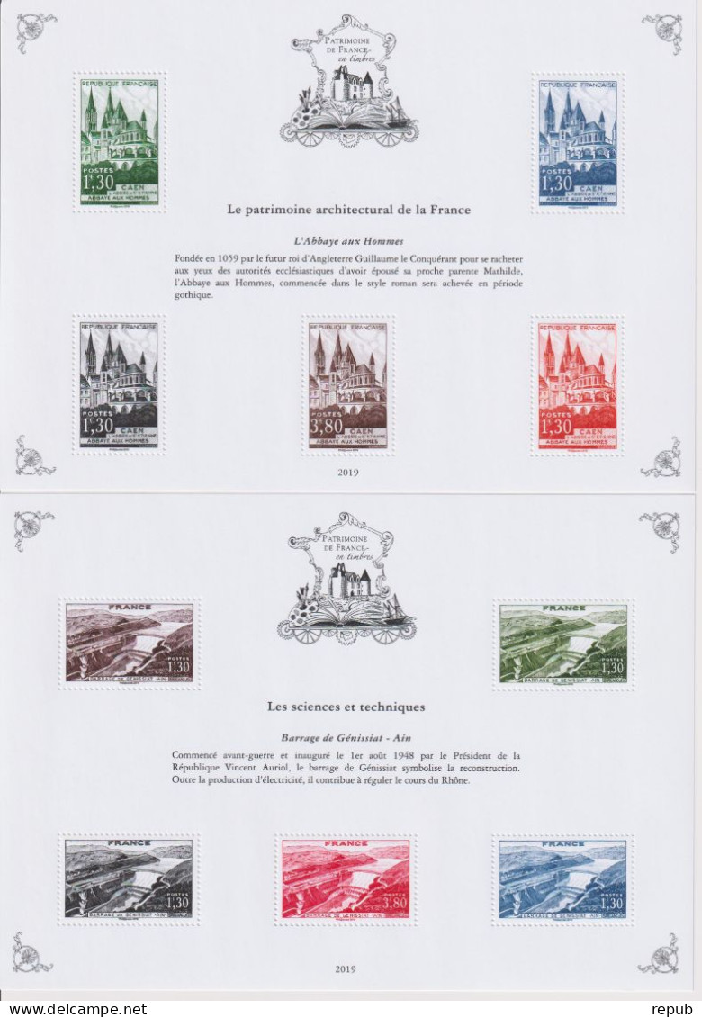 France Patrimoine 2019 Complet BS 1 à 10 + BS10A Neuf ** MNH - Mint/Hinged
