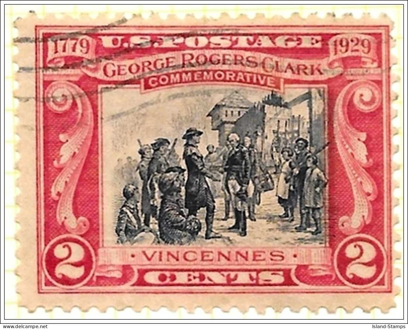 # 651 - 1929 2c George Rogers Clark X Two Used - Oblitérés