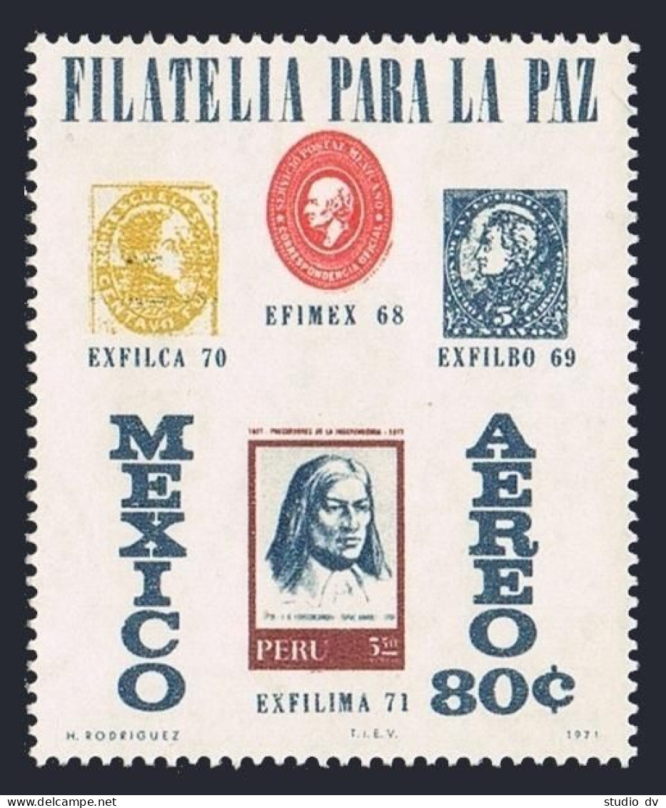 Mexico C391 Block/4,MNH.Michel 1353. EXFILIMA-1971.Stamps. - Mexico
