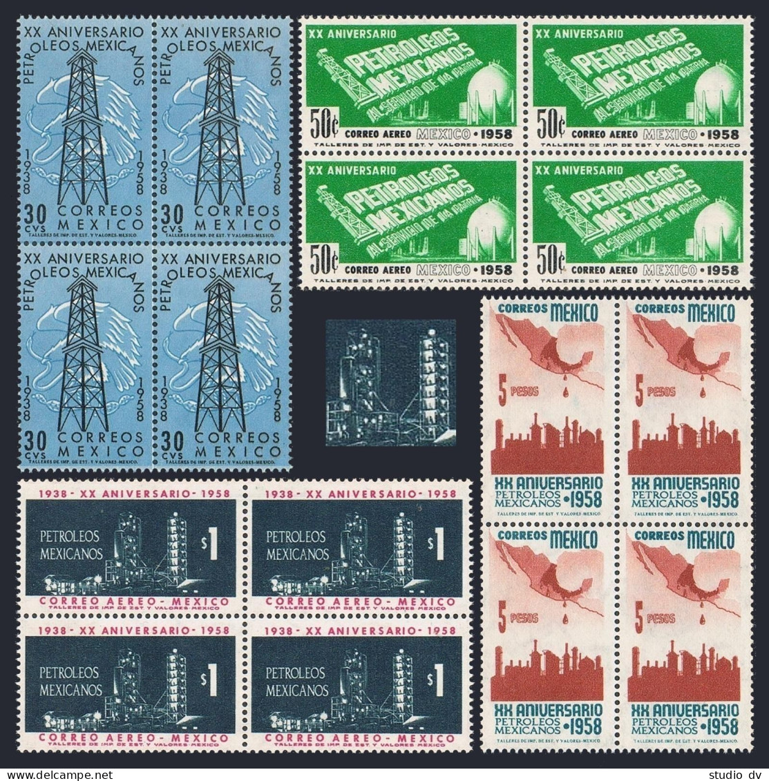 Mexico 903-904,C243-C244 Blocks/4,MNH.Michel 1079-1082. Oil Industry,1960. - Mexico
