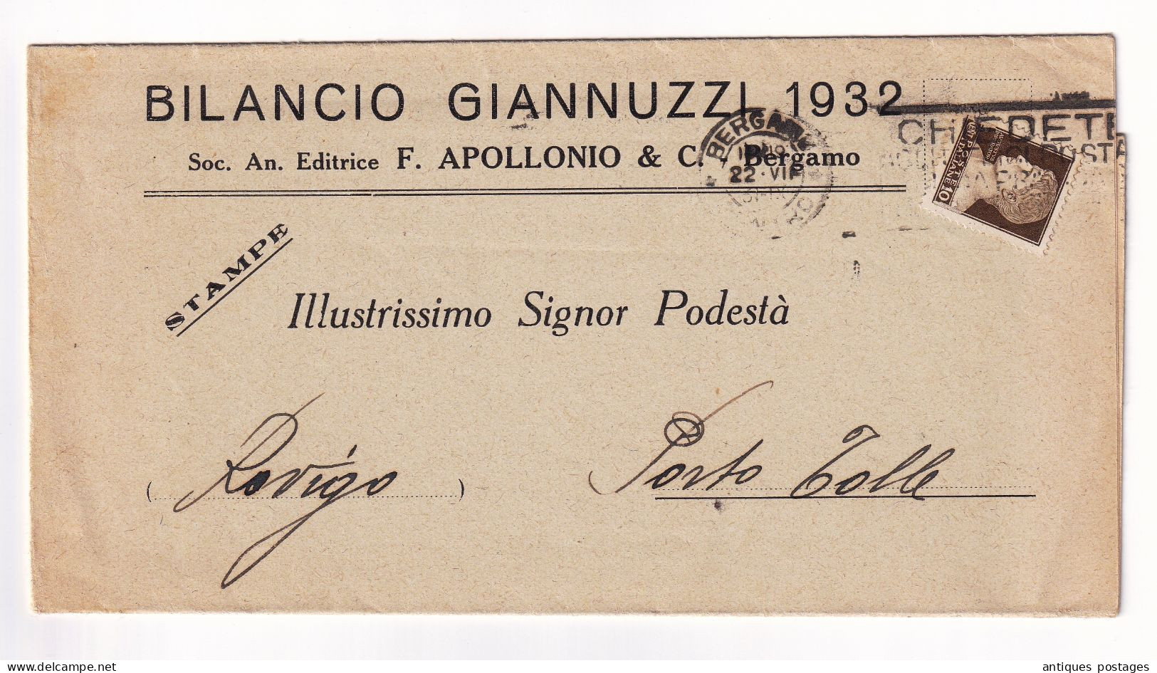 Francobollo AUGUSTUS IMPERATORE 10 Cent Poste Italiane Casa Editrice F. Apollonio Bergamo Italia Bilanco Giannuzzi - Used