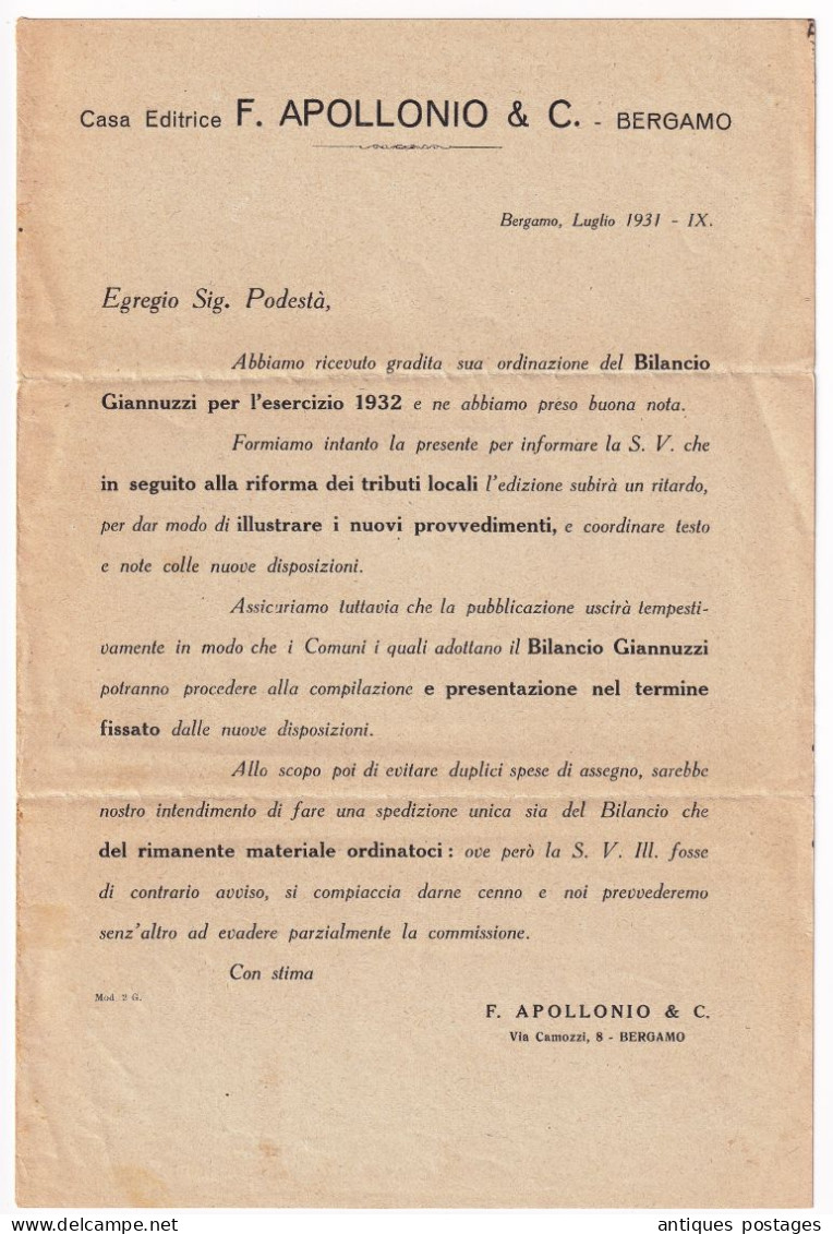 Francobollo AUGUSTUS IMPERATORE 10 Cent Poste italiane Casa Editrice F. Apollonio Bergamo Italia Bilanco Giannuzzi