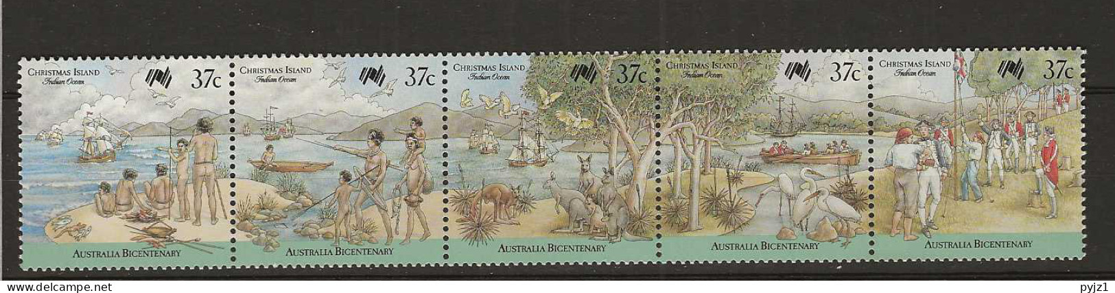 1988 MNH Christmas Island Mi 253-57 - Christmaseiland