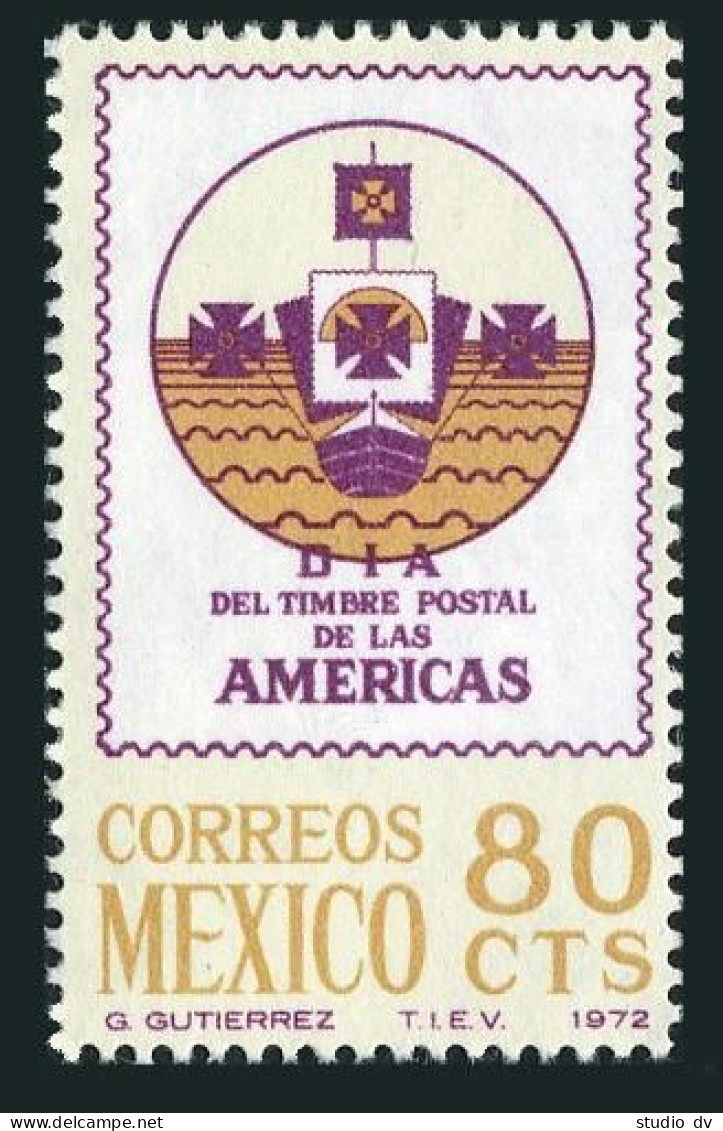 Mexico 1046 Block/4,MNH.Michel 1380. Stamp Day Of The Americas,1972.Caravel. - Mexique