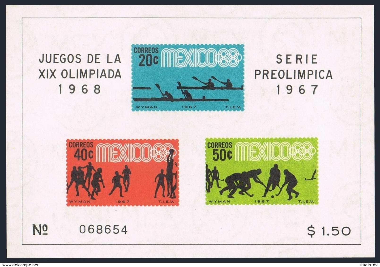 Mexico 983a,985a,C329a,C331a,MNH.Michel 1245-1253,Bl.7-10. Olympics Mexico-1968. - Mexique