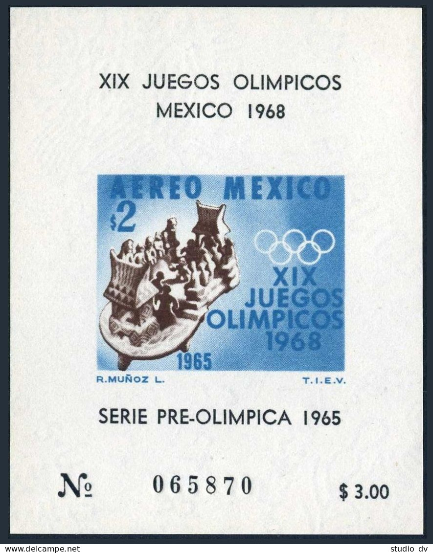 Mexico C310a-C311a, MNH. Michel Bl.3-4. Olympics Mexico-1968. Ancient Founds. - Messico