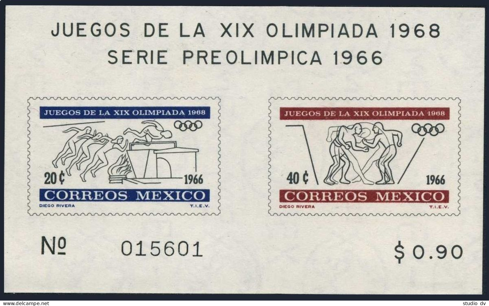 Mexico 974-975a,C318-C320a,MNH.Michel 1214-1223,Bl.5-6. Olympics Mexico-1968. - Mexique