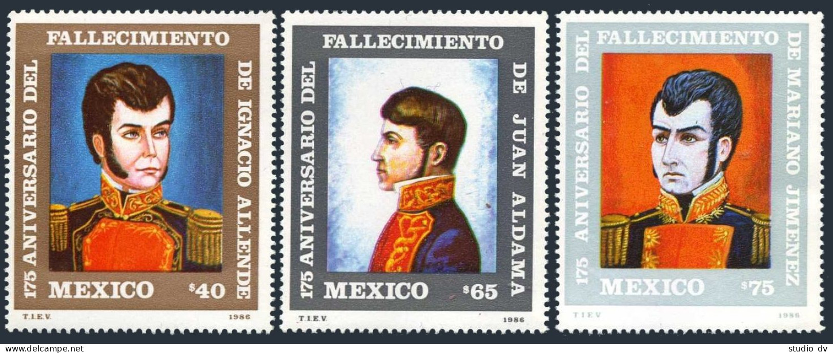 Mexico 1445-1447,1450,MNH.Mi 1990-1992,1995. Independence War Heroes,1986. - Mexico