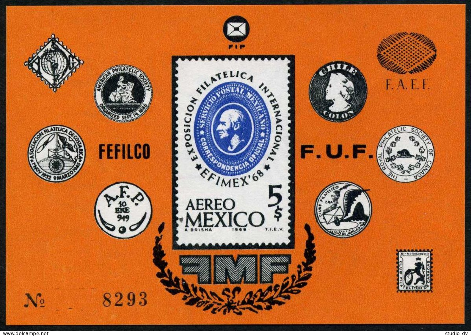 Mexico C345, MNH. Michel 1303 Bl.19. EFIMEX-1968. Columbus. - Mexico