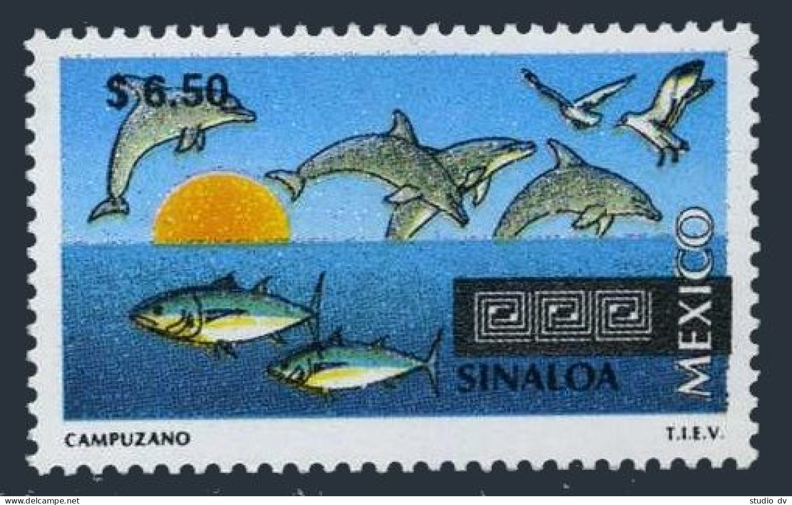 Mexico 1978, MNH. Michel 2763. Tourism 1998. Sinaloa. Birds, Fish, Dolphins.  - Mexico