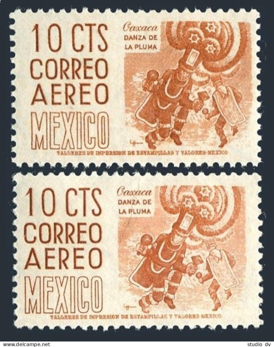 Mexico C219a Perf 11.5x11 Wmk 300 Pair,MNH.Mi 1022C. Air Post 1960. Oaxaca Dance - Mexique