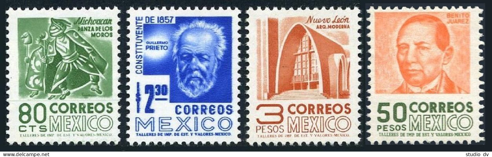 Mexico 107/1081, MNH. Michoacan Dance,Guillermo Prieto,Modernistic Church.Juarez - Mexico