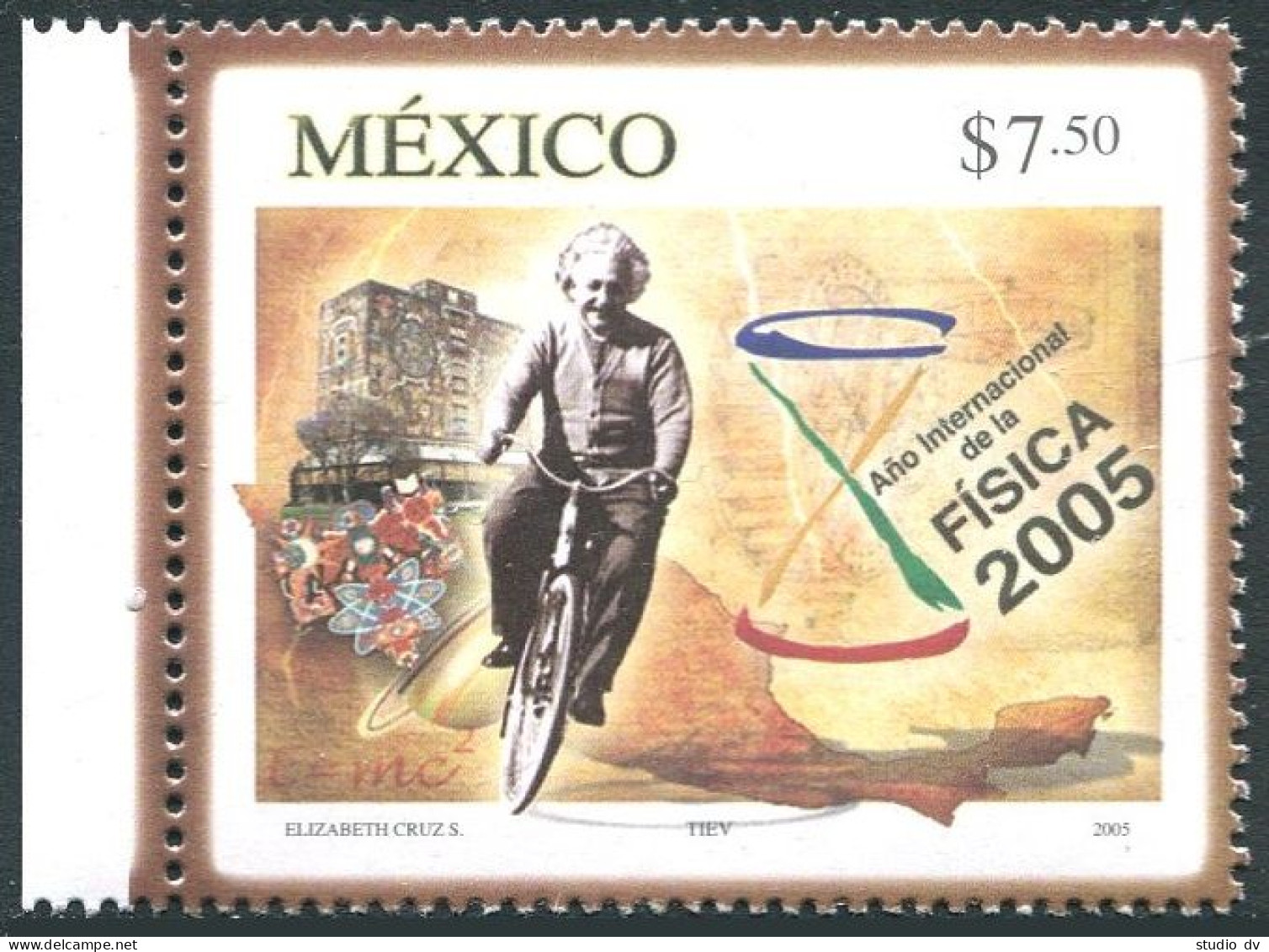 Mexico 2444, MNH. Year Of Physics, 2005. Albert Einstein, Bicycle. - Mexique