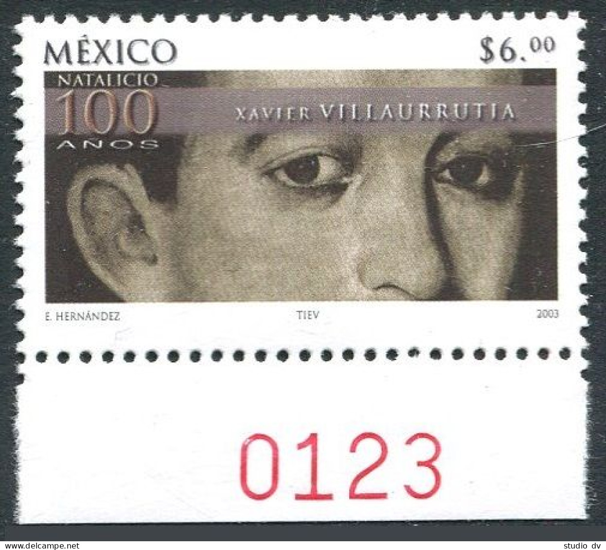 Mexico 2319, MNH. Xavier Villaurrutia, Poet, 2003. - Mexico