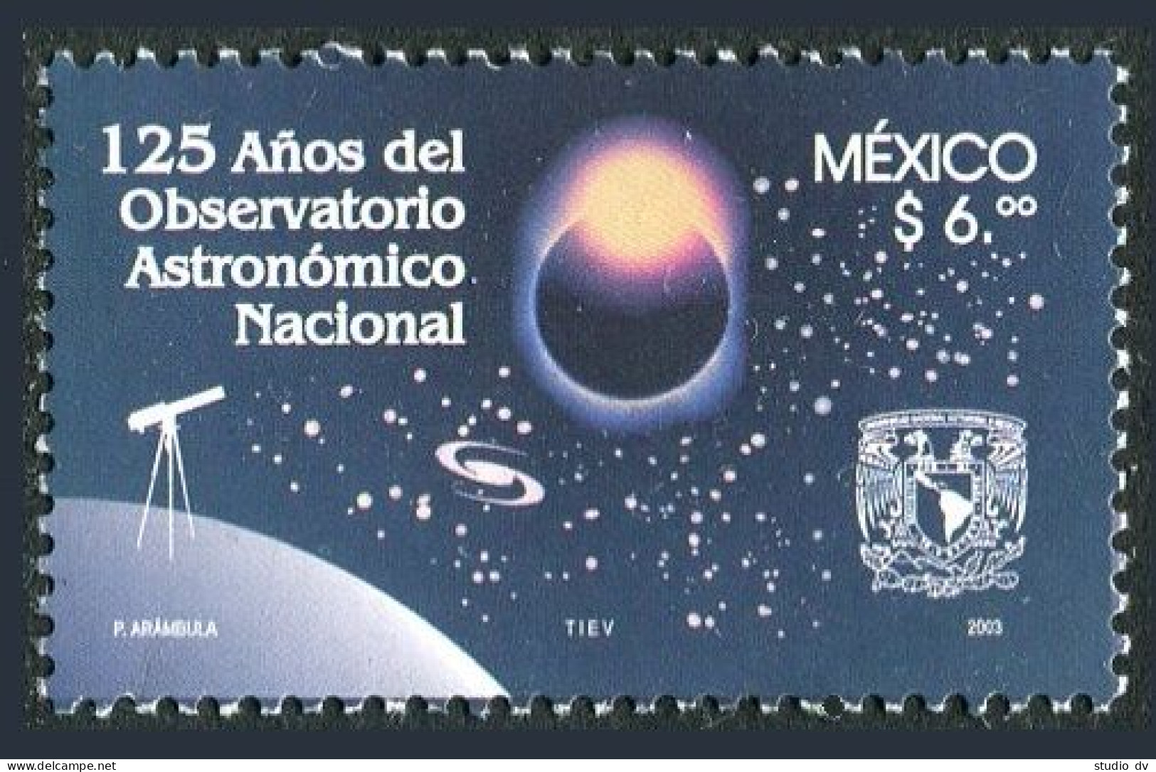 Mexico 2314, MNH. National Astronomical Observatory, 125th Ann. 2003. - Mexico