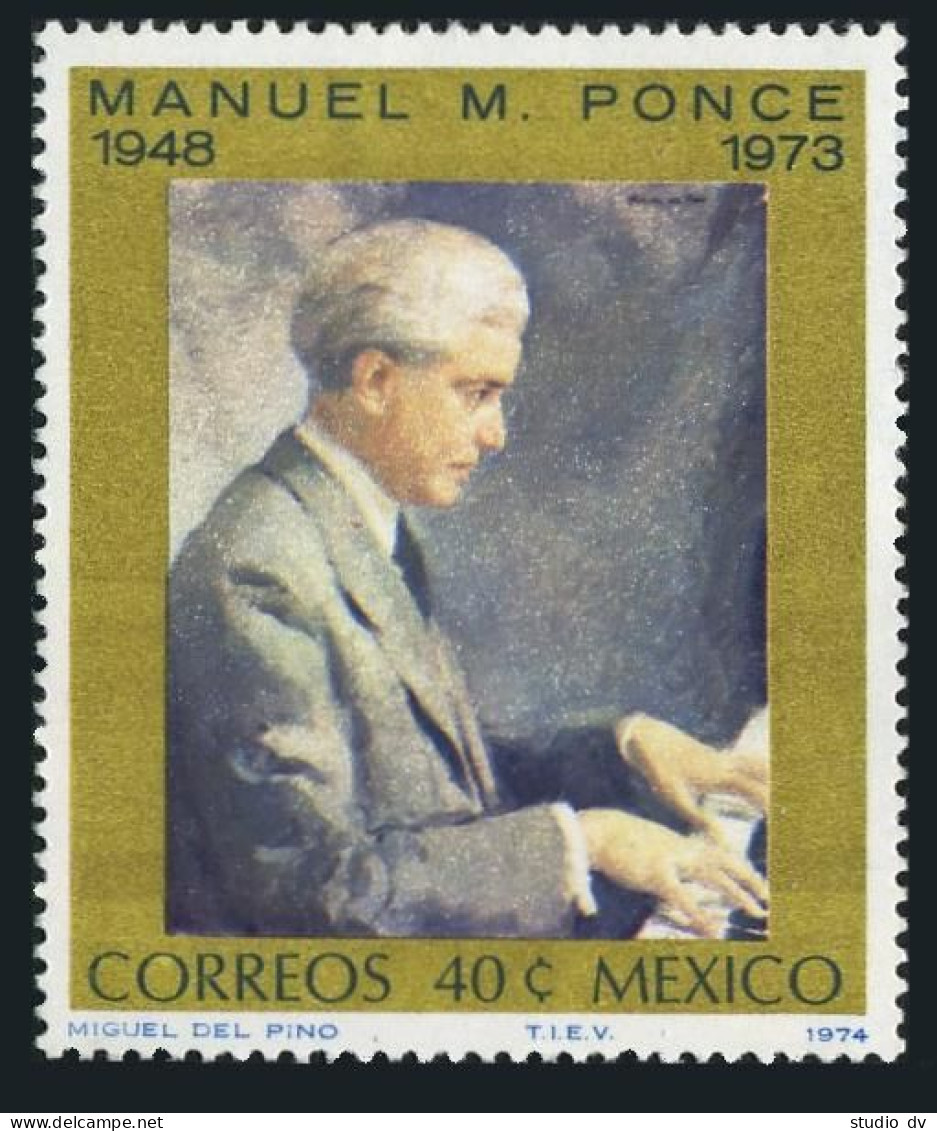Mexico 1059 Block/4, MNH. Michel 1412. Manuel M.Ponce, Composer, 1974. - Mexiko