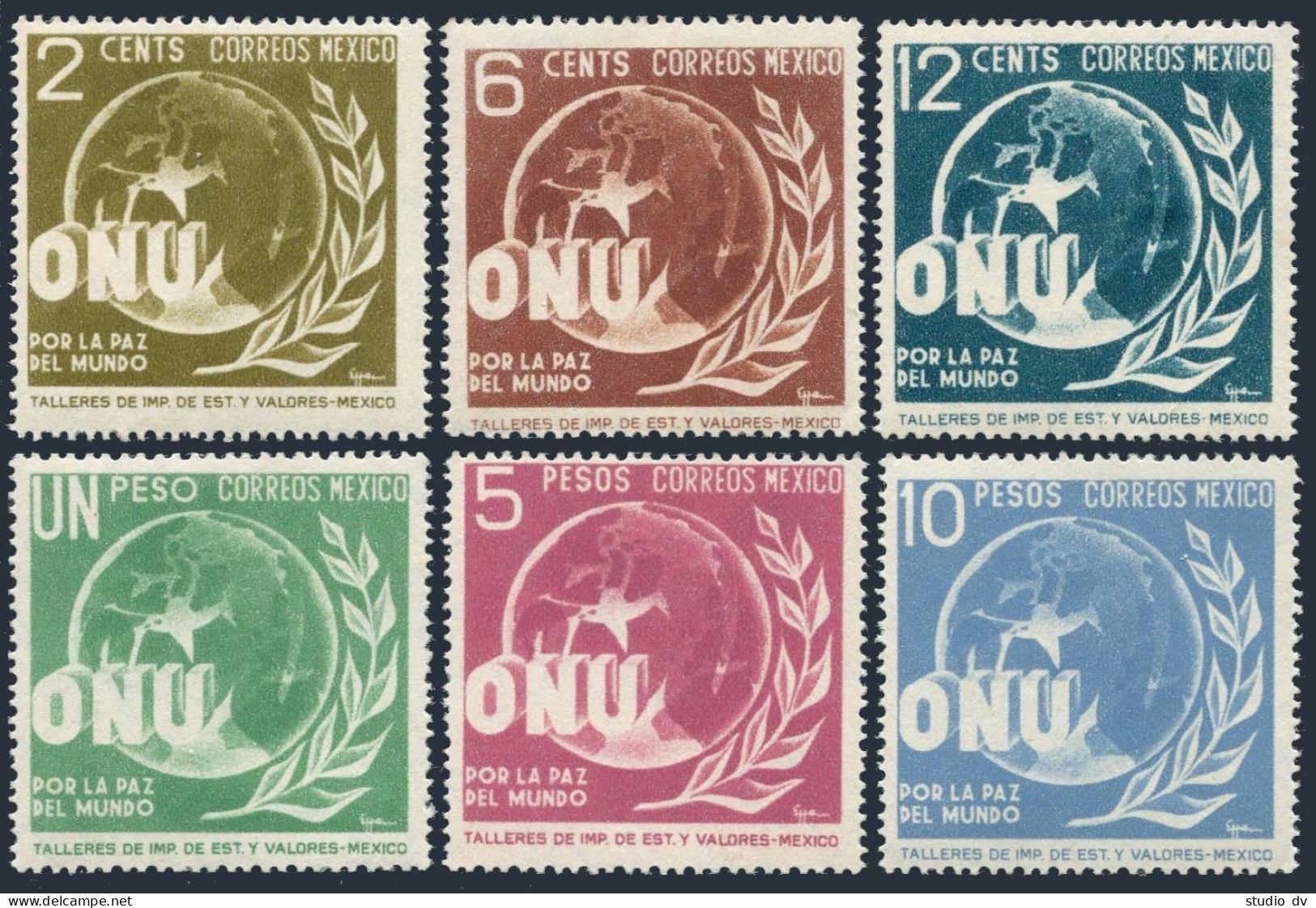 Mexico 813-818,C158-C162, MNH. Mi 899-909. UN Day,1946. Allegory Of World Peace. - Mexiko