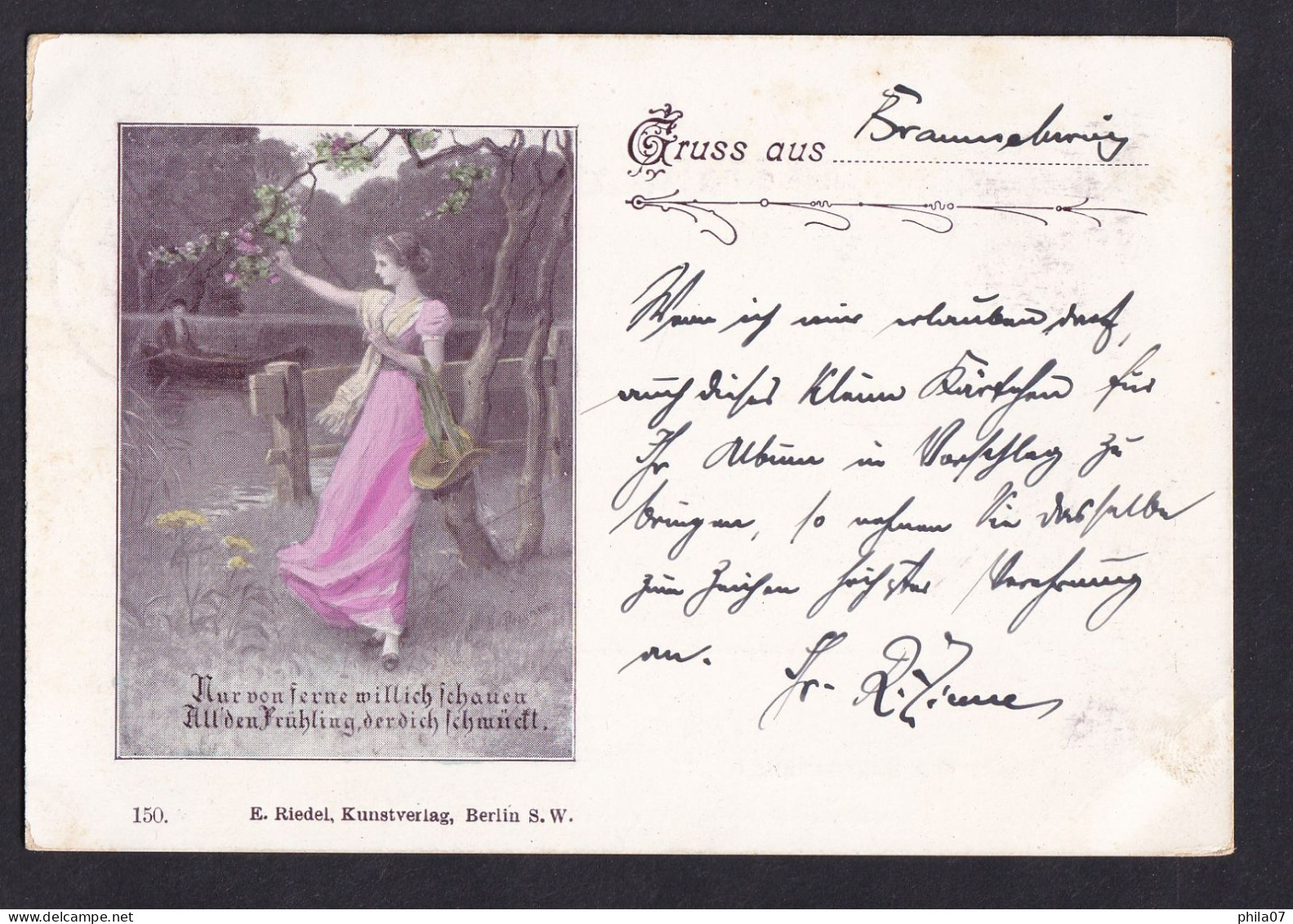 Gruss Aus .... - E.Riedel, Kunstverlag, Berlin S.W. / Year 1901 / Long Line Postcard Circulated, 2 Scans - Gruss Aus.../ Grüsse Aus...