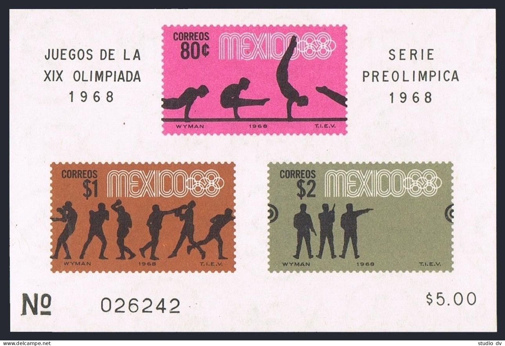 Mexico 992a, 995a, MNH. Michel 1271-1276, Bl.11-12. Olympics Mexico-1968. - Messico
