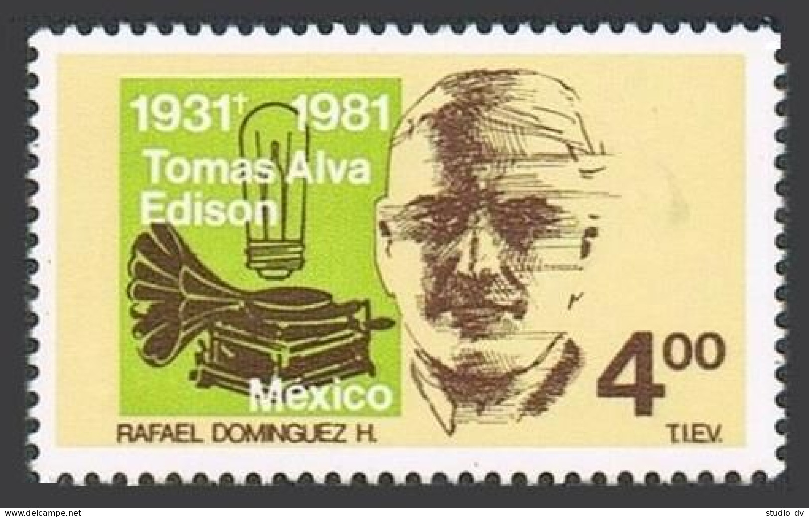 Mexico 1255 Block/4,MNH.Michel 1768. Thomas Edison,50th Death Ann.1981. - Messico