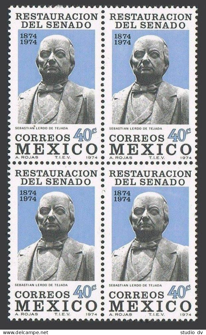 Mexico 1069 Block/4,MNH.Michel 1429. Sebastian Lerdo De Tejada,Senate-100,1974. - Mexico