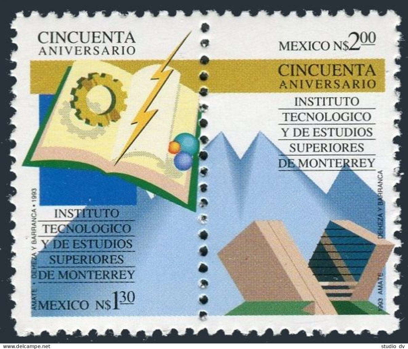 Mexico 1826-1827a, MNH. Mi 2354-2355. Monterrey Institute Of Technology, 1993. - Mexico