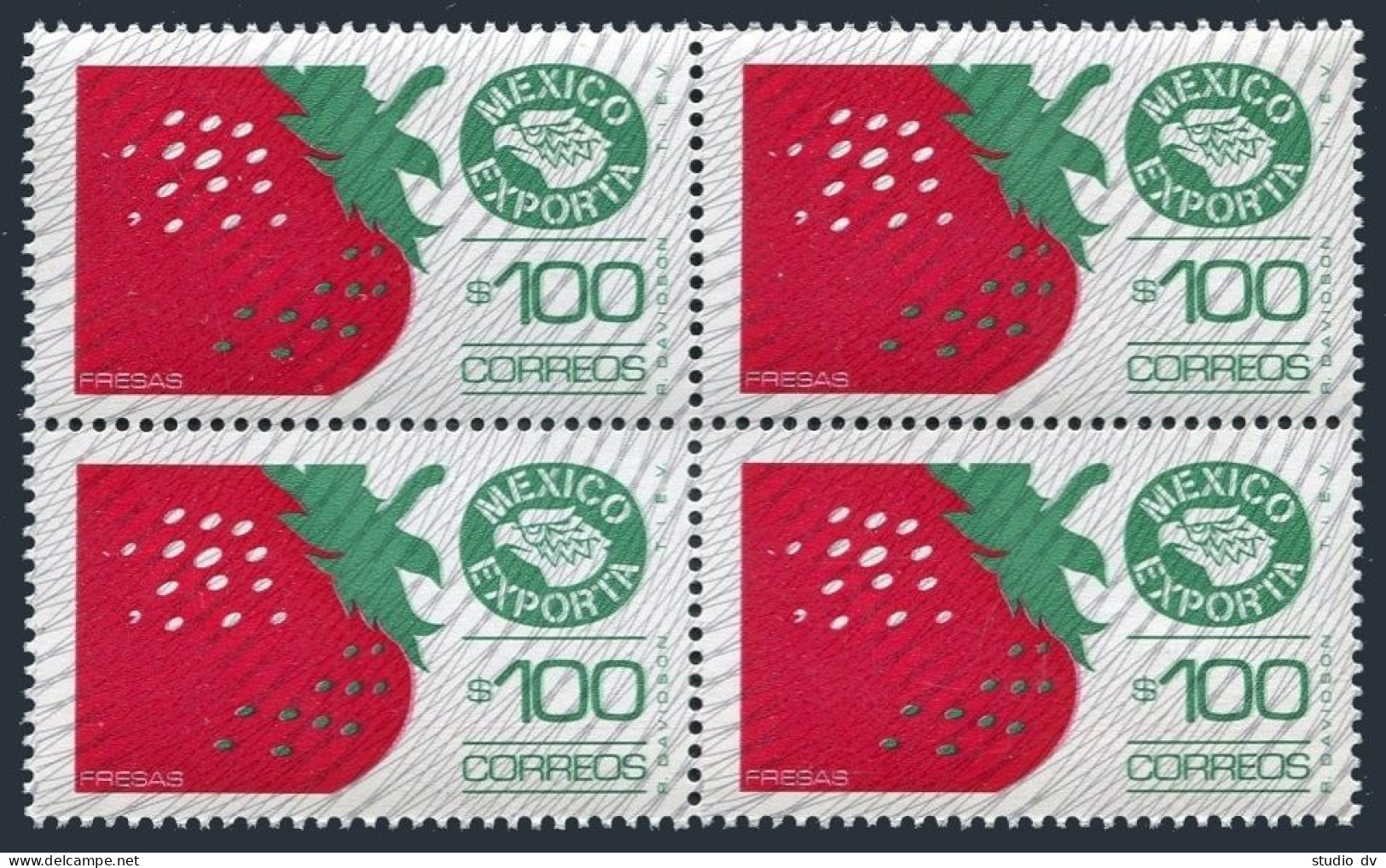 Mexico 1134 Block/4,MNH.Michel 1803Aax. Mexico Exports,1983. Strawberry. - Mexico