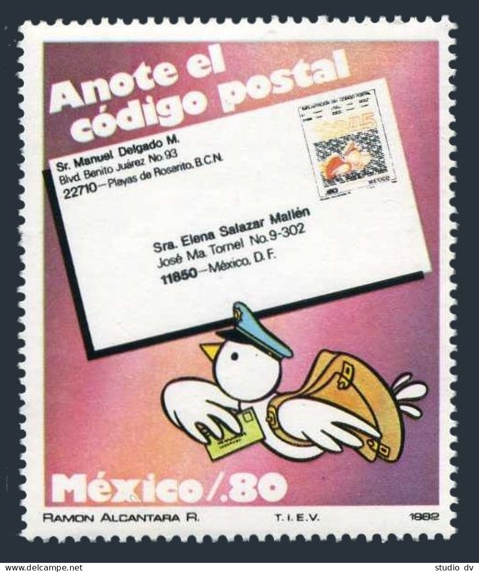 Mexico 1270 Block/4,MNH.Michel 1817. Use Zip Code,1982.Bird. - Mexique