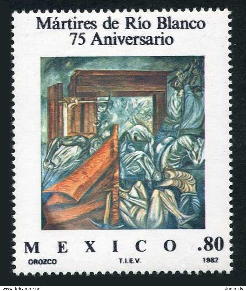 Mexico 1264 Block/4,MNH.Michel 1811. Martyrs Of Rio Blanco,75th Ann.1982. - Mexico