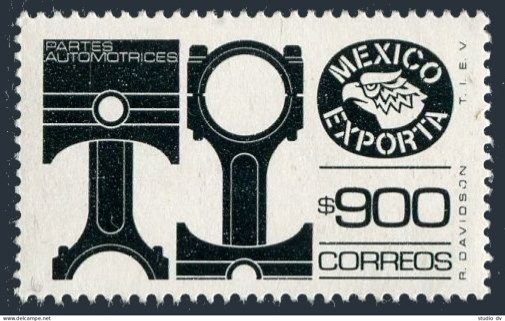 Mexico 1500 Wmk 300,MNH.Michel 2076x. Mexico Export 1988.Pistons. - Mexique