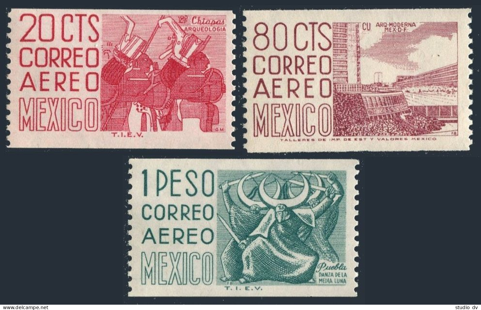Mexico C347-C349, MNH. Coil Stamps 1969.Mayan Musicians,University,Puebla Dance, - Messico