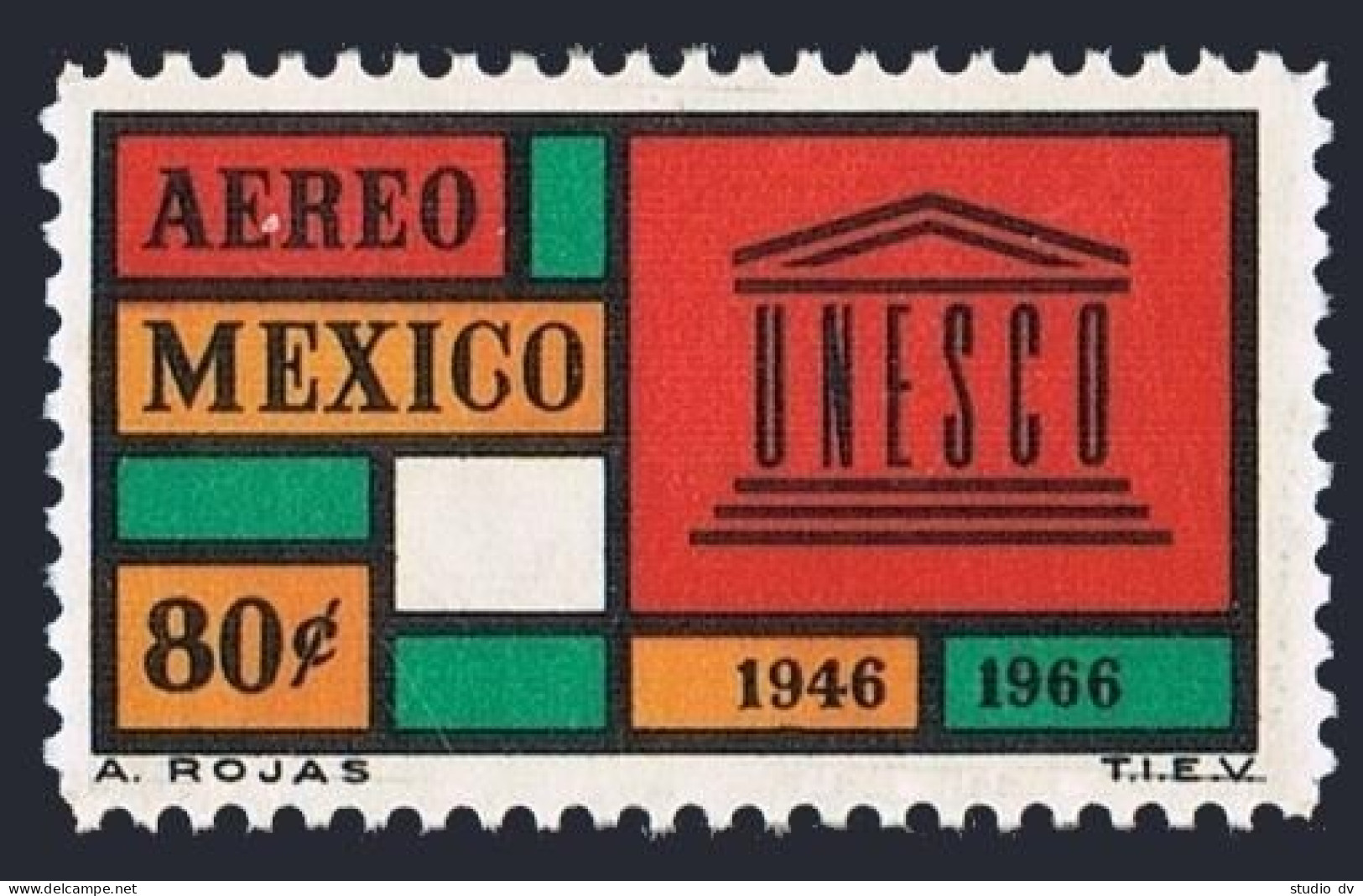 Mexico C321 Perf 11 Block/4,MNH.Michel 1224A. UNESCO,20th Ann.1966. - Messico