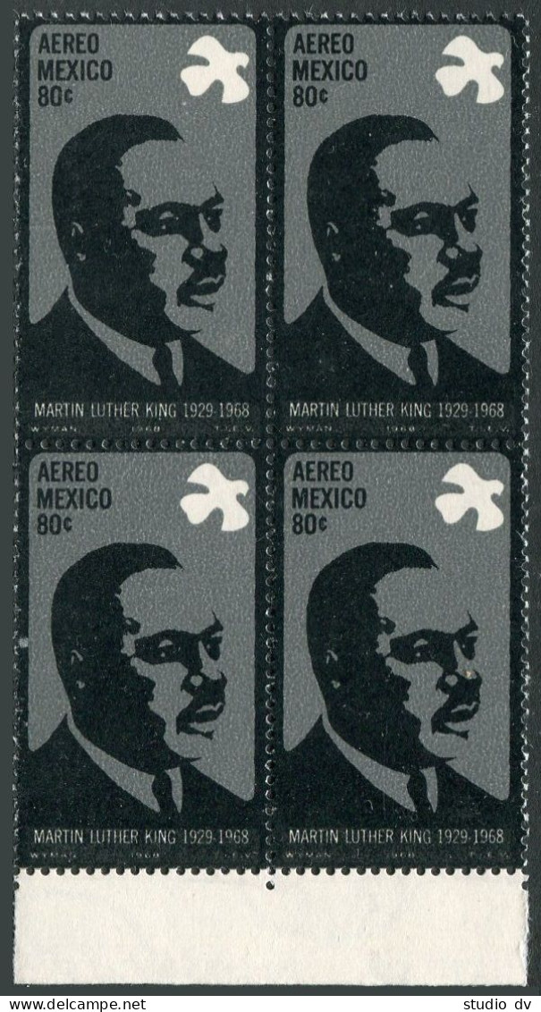 Mexico C339 Block/4,MNH. Michel 1281. Martin Luther King,1966. - Mexiko