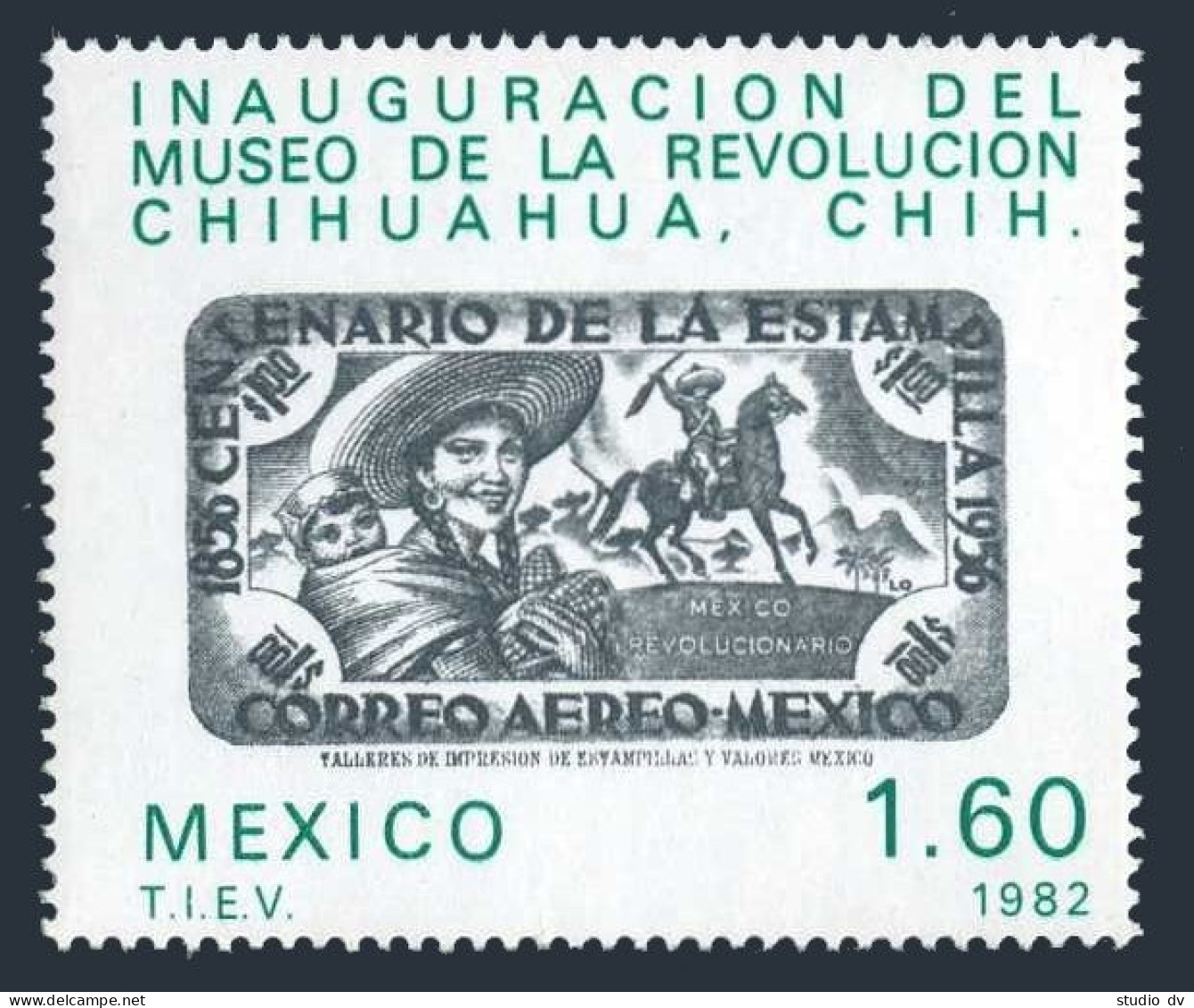 Mexico 1302 Block/4,MNH.Michel 1849. Revolutionary Museum,Chihuahua,1982. - Mexico